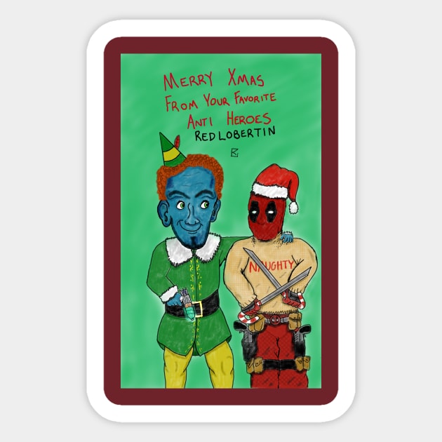 Antihero Xmas Sticker by RedLobertin